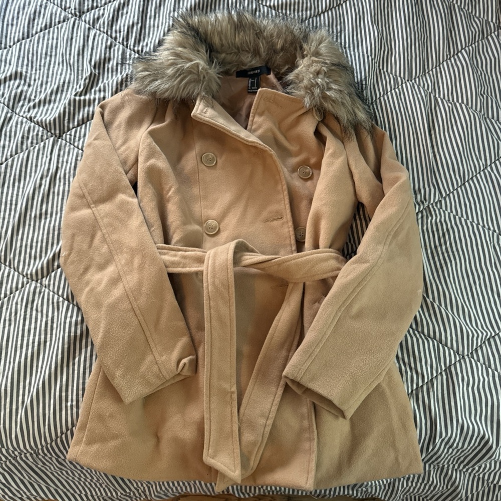 Forever 21 Tan Faux Fur Jacket